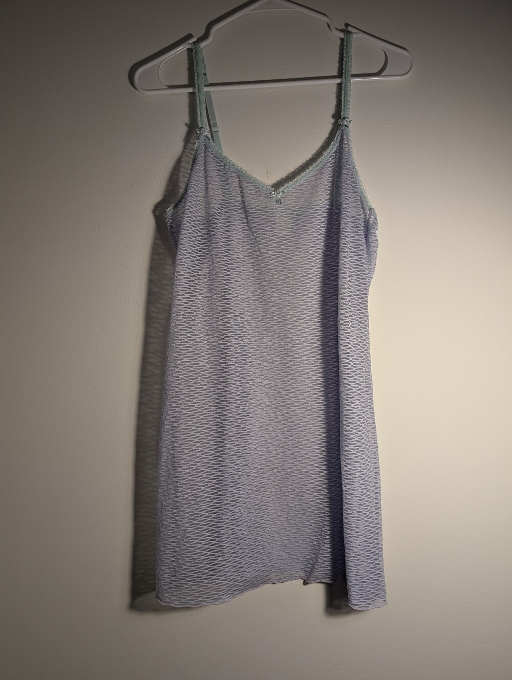 Nordstrom Lavender Mint Lace Trim Chemise Size L